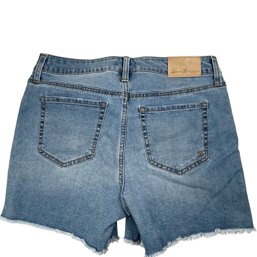 Lot of 2 Seven7 Shorts Womens 10 Blue White Cut-off Denim White Blue - Picture 8 of 11